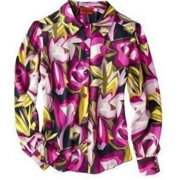 MISSONI For TARGET Floral WOVEN Shirt BLOUSE